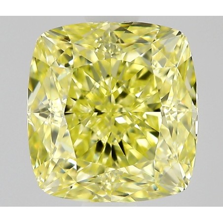 Diament o barwie fantazyjnej szlif poduszkowy modyfikowany, 0.91ct, VVS1, Fancy Yellow, GIA 2538386942
