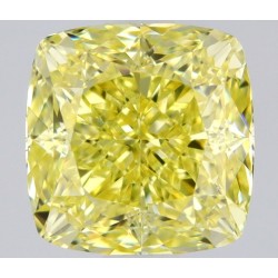 Diament o barwie fantazyjnej szlif poduszkowy modyfikowany, 0.74ct, VS2, Fancy Intense Yellow, GIA 6531374013