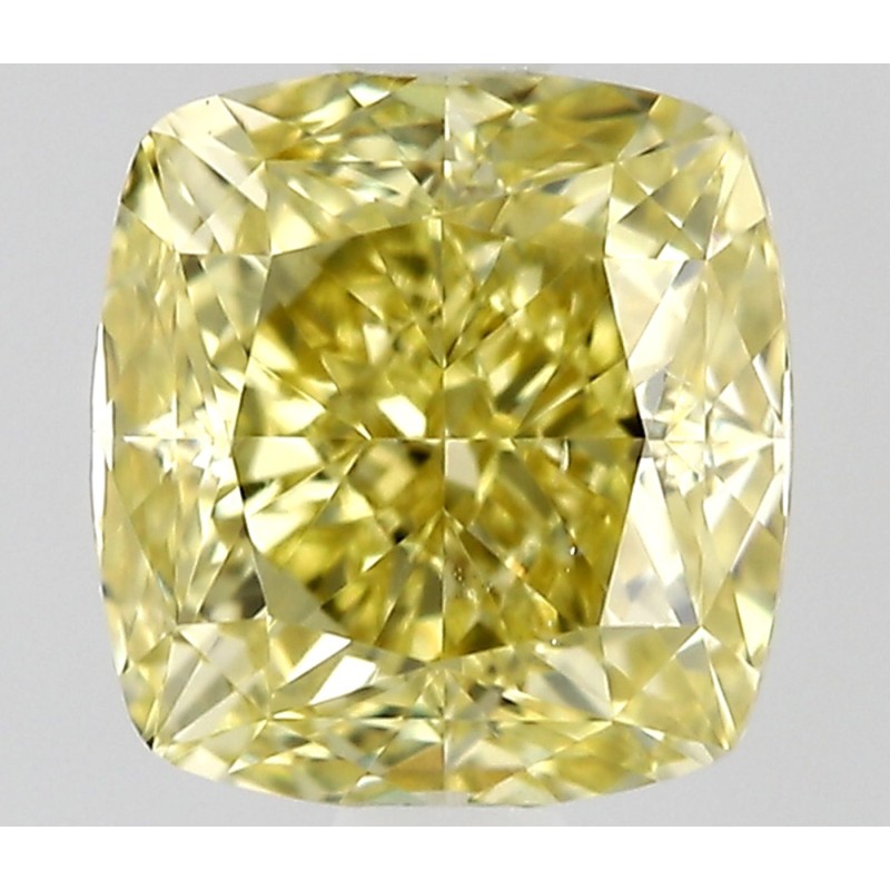 Diament o barwie fantazyjnej szlif poduszkowy modyfikowany, 0.67ct, SI1, Fancy Yellow, GIA 6532494855