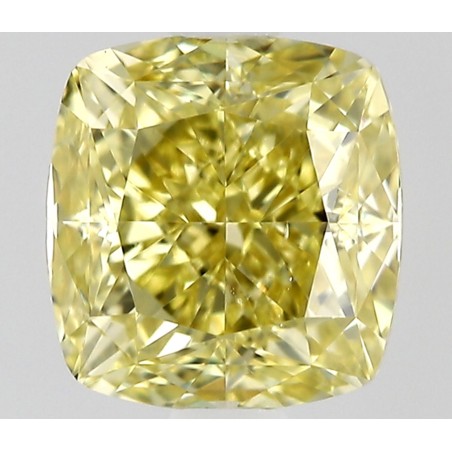 Diament o barwie fantazyjnej szlif poduszkowy modyfikowany, 0.67ct, SI1, Fancy Yellow, GIA 6532494855