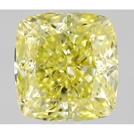 Diament o barwie fantazyjnej szlif poduszkowy modyfikowany, 0.61ct, VS2, Fancy Intense Yellow, GIA 6535467437