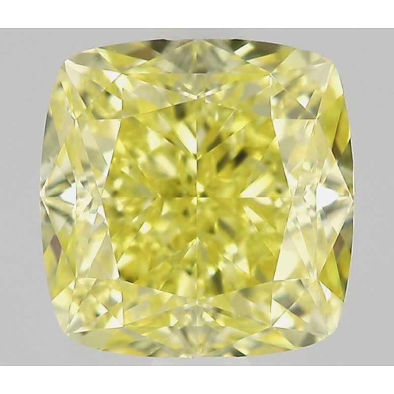 Diament o barwie fantazyjnej szlif poduszkowy modyfikowany, 0.66ct, VVS1, Fancy Intense Yellow, GIA 3535567816