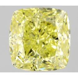 Diament o barwie fantazyjnej szlif poduszkowy modyfikowany, 0.7ct, VVS1, Fancy Intense Yellow, GIA 6535454849
