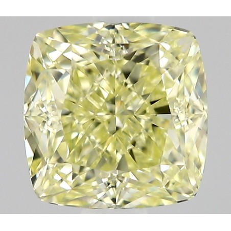 Diament o barwie fantazyjnej szlif poduszkowy modyfikowany, 0.5ct, VVS2, Fancy Light Yellow, GIA 6531660962