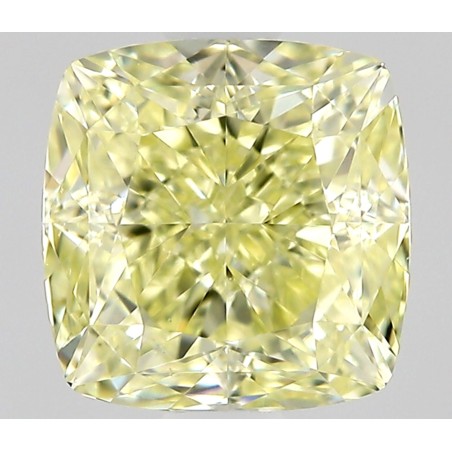 Diament o barwie fantazyjnej szlif poduszkowy modyfikowany, 0.73ct, VS1, Fancy Yellow, GIA 7536660890