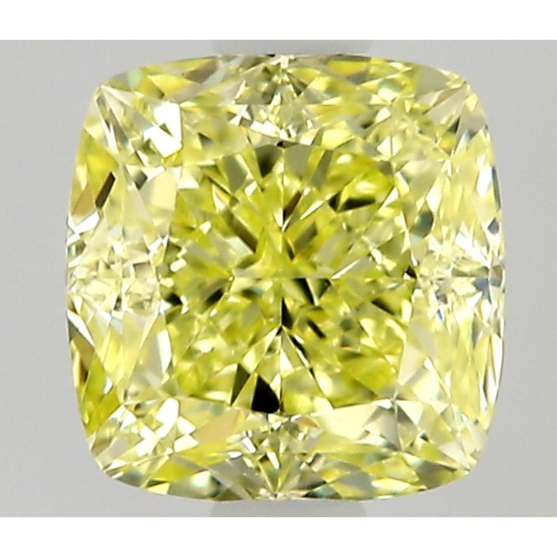 Diament o barwie fantazyjnej szlif poduszkowy modyfikowany, 0.5ct, VS1, Fancy Yellow, GIA 1533646648