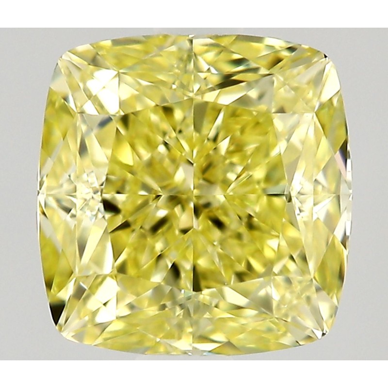 Diament o barwie fantazyjnej szlif poduszkowy modyfikowany, 0.77ct, VS1, Fancy Intense Yellow, GIA 1539592226