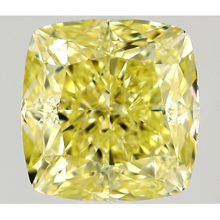Diament o barwie fantazyjnej szlif poduszkowy modyfikowany, 0.77ct, VS1, Fancy Intense Yellow, GIA 1539592226