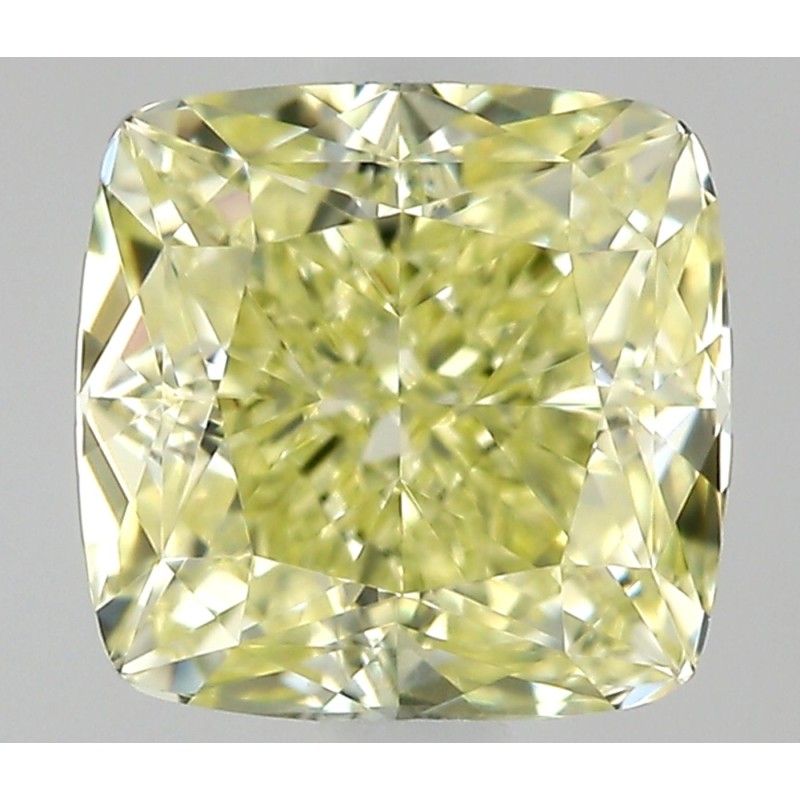 Diament o barwie fantazyjnej szlif poduszkowy modyfikowany, 0.75ct, VVS2, Fancy Light Yellow, GIA 1538731643