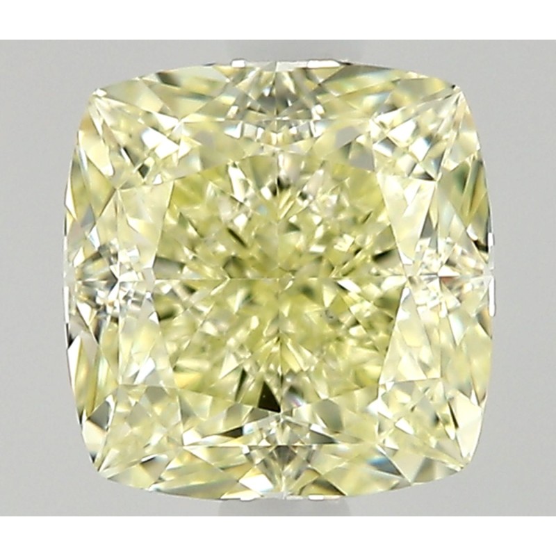 Diament o barwie fantazyjnej szlif poduszkowy modyfikowany, 0.73ct, VS1, Fancy Light Yellow, GIA 2537646568