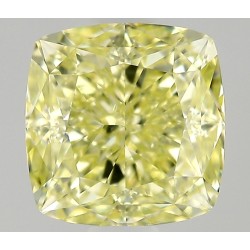 Diament o barwie fantazyjnej szlif poduszkowy modyfikowany, 0.65ct, VS1, Fancy Yellow, GIA 5533646415