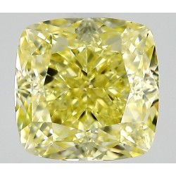 Diament o barwie fantazyjnej szlif poduszkowy modyfikowany, 0.7ct, VS1, Fancy Yellow, GIA 7532660737