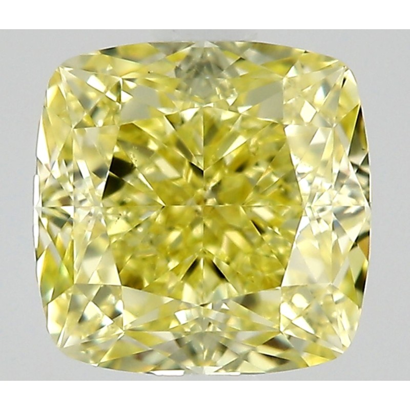 Diament o barwie fantazyjnej szlif poduszkowy modyfikowany, 0.7ct, VS1, Fancy Yellow, GIA 7532660737