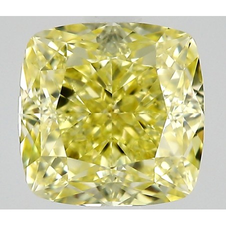Diament o barwie fantazyjnej szlif poduszkowy modyfikowany, 0.7ct, VS1, Fancy Yellow, GIA 7532660737
