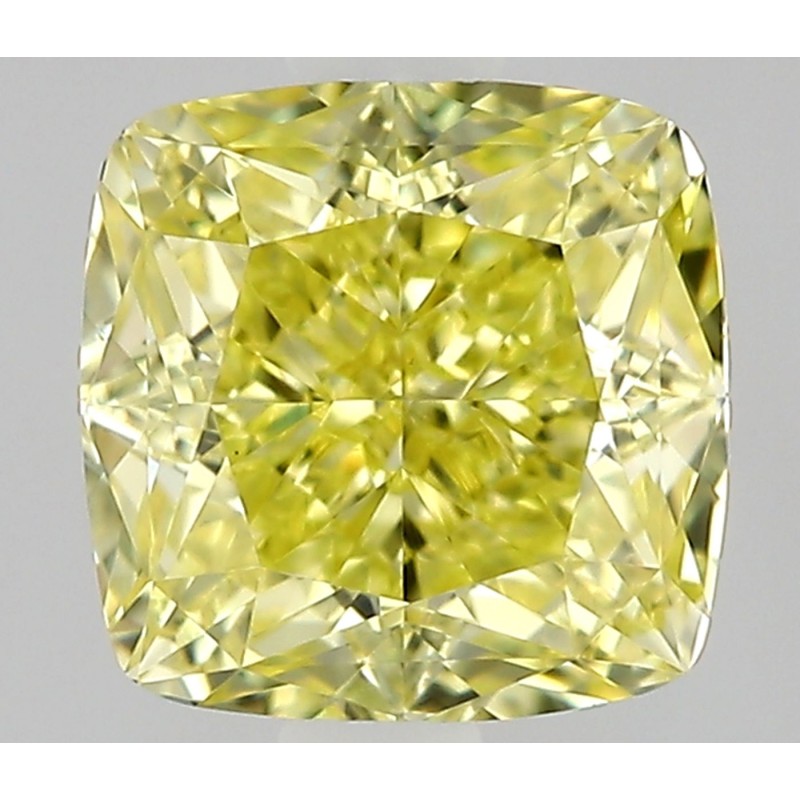 Diament o barwie fantazyjnej szlif poduszkowy modyfikowany, 0.67ct, VS1, Fancy Intense Yellow, GIA 6535530830
