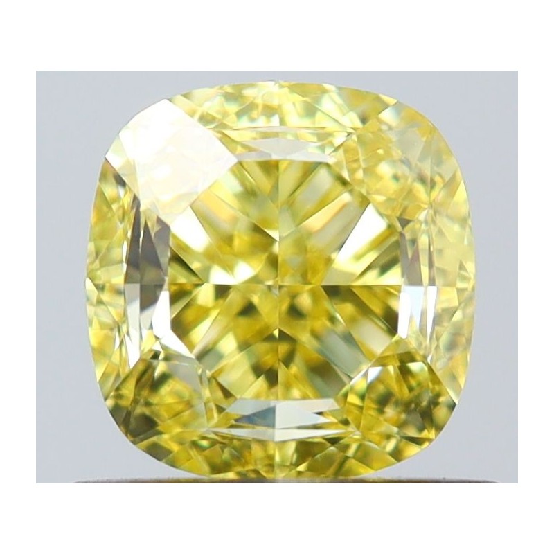 Diament o barwie fantazyjnej szlif poduszkowy brylantowy, 1ct, VS1, Fancy Intense Yellow, GIA 7538087247