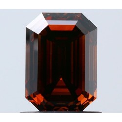 Diament o barwie fantazyjnej szlif szmaragdowy, 1.03ct, VS2, Fancy Dark Orangey Brown, GIA 2231750435