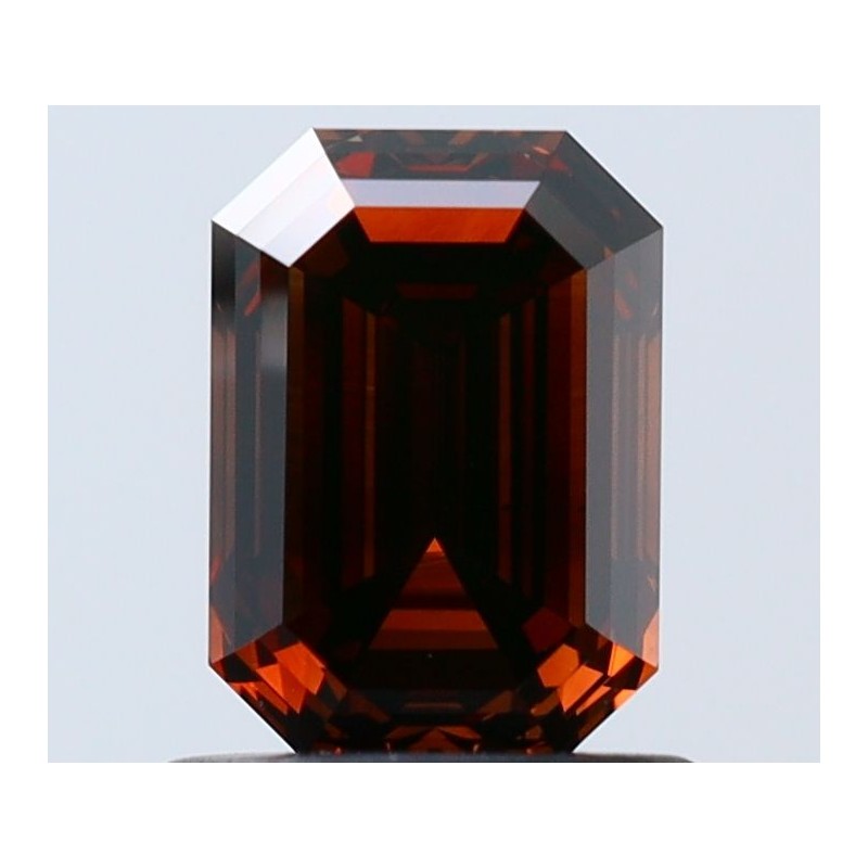 Diament o barwie fantazyjnej szlif szmaragdowy, 1.03ct, VS2, Fancy Dark Orangey Brown, GIA 2231750435