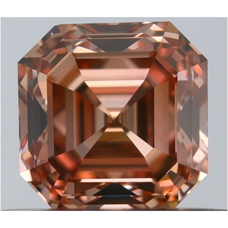 Diament o barwie fantazyjnej szlif szmaragdowy kwadratowy, 0.5ct, VVS1, Fancy Pink, GIA 6522698593