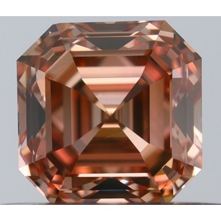 Diament o barwie fantazyjnej szlif szmaragdowy kwadratowy, 0.5ct, VVS1, Fancy Pink, GIA 6522698593