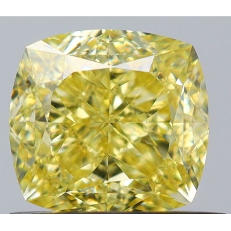 Diament o barwie fantazyjnej szlif poduszkowy brylantowy, 0.69ct, VS2, Fancy Intense Yellow, GIA 6531240471