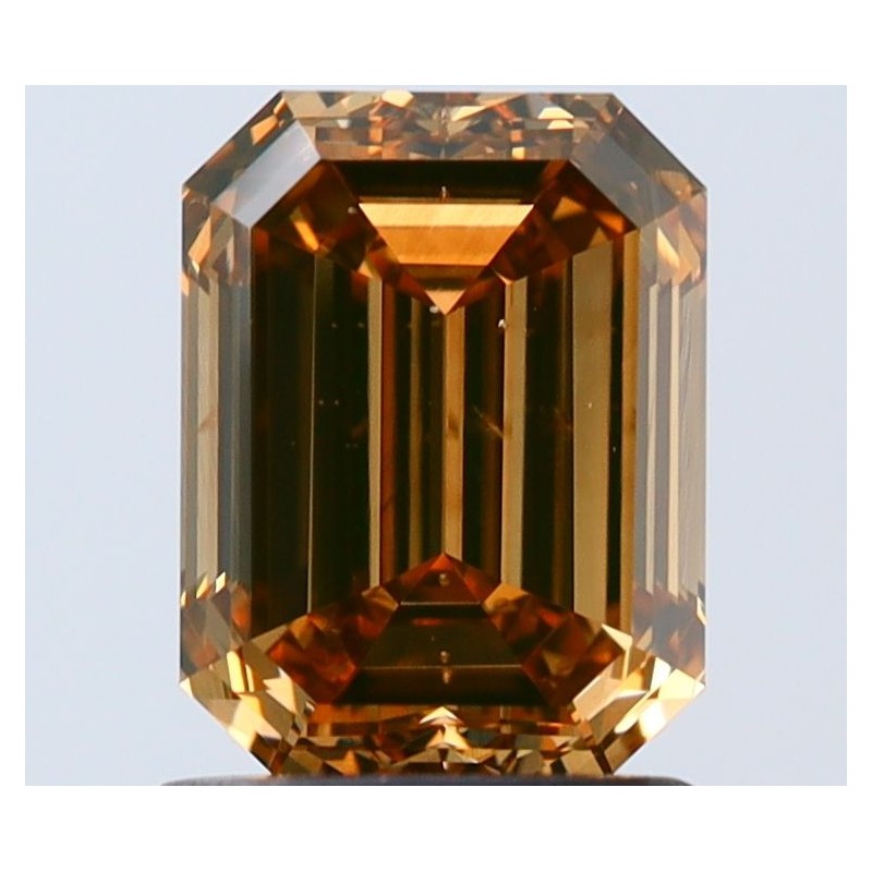 Diament o barwie fantazyjnej szlif szmaragdowy, 1.51ct, SI1, Fancy Dark Yellowish Brown, GIA 2231750427