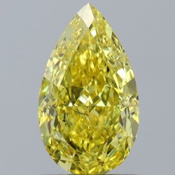 Diament o barwie fantazyjnej szlif gruszkowy, 1.01ct, SI2, Fancy Vivid Yellow, GIA 5231750406