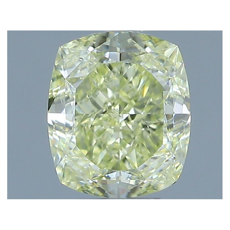 Diament o barwie fantazyjnej szlif poduszkowy brylantowy, 1ct, SI1, Fancy Light Yellow, GIA 5231727331