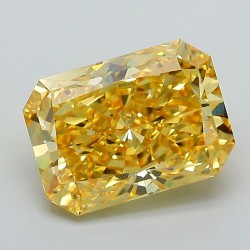 Diament laboratoryjny o barwie fantazyjnej radiant, Yellow Fancy_Vivid, 3ct, VVS2, Fancy Vivid Yellow, IGI LG639456356