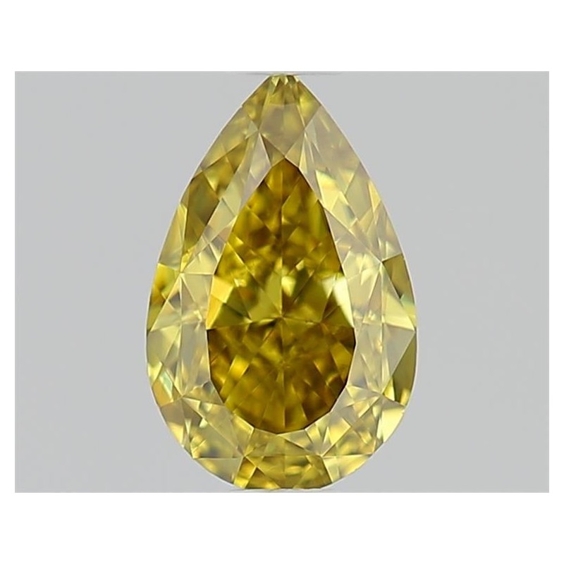 Diament o barwie fantazyjnej szlif gruszkowy, 0.66ct, VS2, Fancy Deep Brownish Greenish Yellow, GIA 1487906021