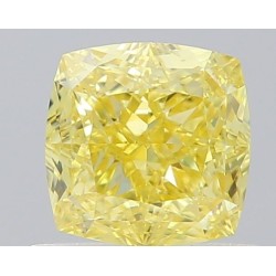 Diament o barwie fantazyjnej szlif poduszkowy brylantowy, 0.9ct, VS1, Fancy Intense Yellow, GIA 2527699583