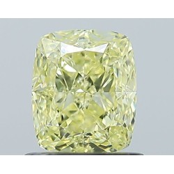 Diament o barwie fantazyjnej szlif poduszkowy modyfikowany, 1.01ct, VS2, Fancy Yellow, GIA 1537386983