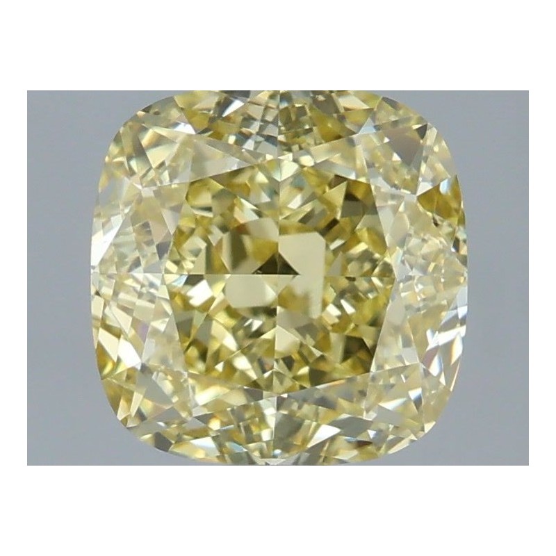 Diament o barwie fantazyjnej szlif poduszkowy brylantowy, 1.5ct, VS2, Fancy Brownish Greenish Yellow, GIA 1539594389