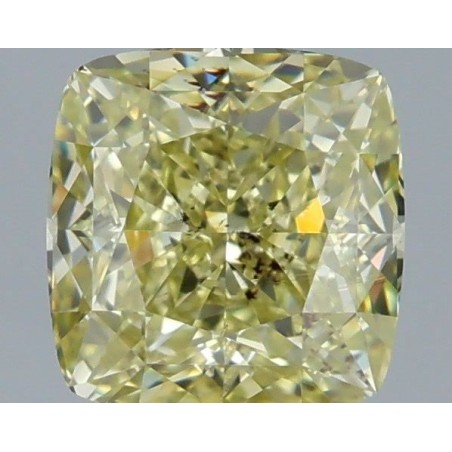 Diament o barwie fantazyjnej szlif poduszkowy brylantowy, 1.03ct, SI1, Fancy Brownish Greenish Yellow, GIA 6535594399