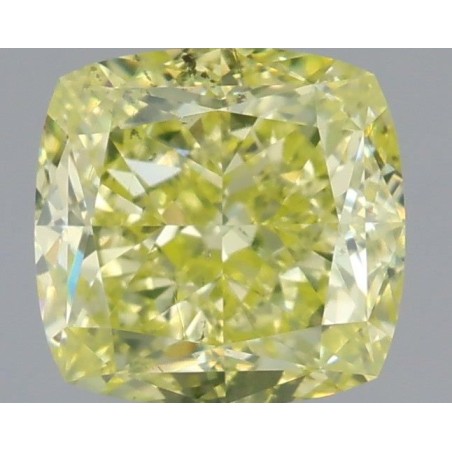 Diament o barwie fantazyjnej szlif poduszkowy brylantowy, 1.6ct, SI2, Fancy Greenish Yellow, GIA 2537557489
