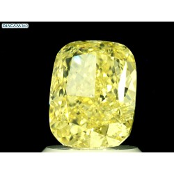 Diament o barwie fantazyjnej szlif poduszkowy brylantowy, 1.5ct, VS2, Fancy Intense Yellow, GIA 1497035833