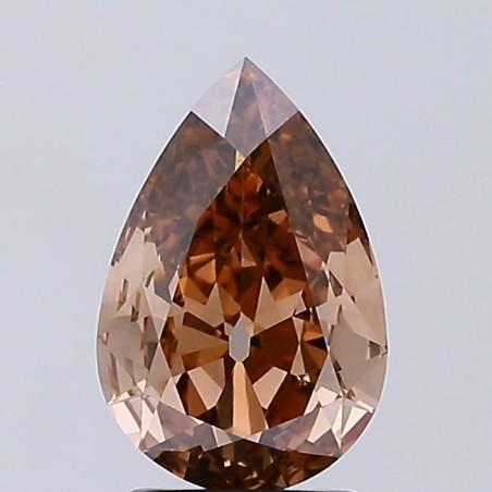 Diament laboratoryjny o barwie fantazyjnej szlif gruszkowy, Brown Fancy, 1.57ct, VVS1, Fancy Brown, IGI LG729529834