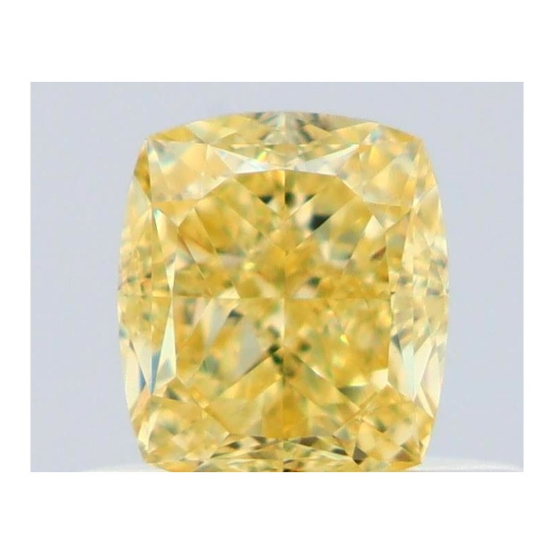 Diament o barwie fantazyjnej szlif poduszkowy brylantowy, 0.52ct, VVS1, Fancy Intense Yellow, GIA 1539647068