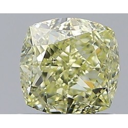 Diament o barwie fantazyjnej szlif poduszkowy brylantowy, 0.96ct, SI1, Fancy Light Yellow, GIA 6481913461