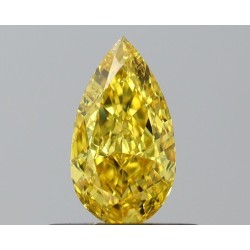Diament o barwie fantazyjnej szlif gruszkowy, 0.5ct, SI1, Fancy Vivid Yellow, GIA 2235470737