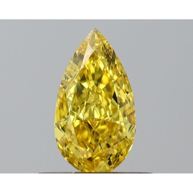 Diament o barwie fantazyjnej szlif gruszkowy, 0.5ct, SI1, Fancy Vivid Yellow, GIA 2235470737