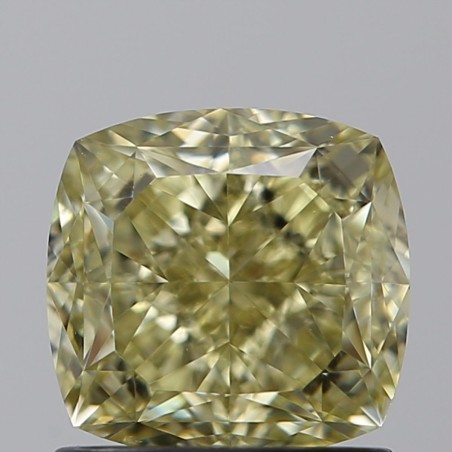 Diament o barwie fantazyjnej szlif poduszkowy brylantowy, 1.54ct, VS1, Fancy Brownish Greenish Yellow, GIA 5486053460