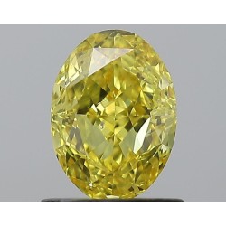 Diament o barwie fantazyjnej szlif owalny, 1.01ct, SI1, Fancy Vivid Yellow, GIA 6227978710
