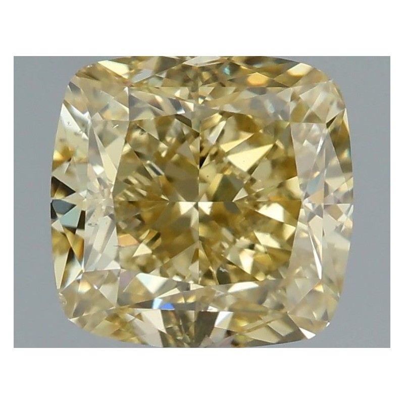 Diament o barwie fantazyjnej szlif poduszkowy brylantowy, 1.4ct, SI1, Fancy Yellow, GIA 6511801727