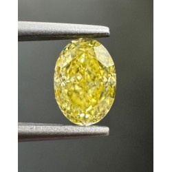 Diament o barwie fantazyjnej szlif owalny, 0.82ct, VVS1, Fancy Intense Yellow, GIA 7488259553