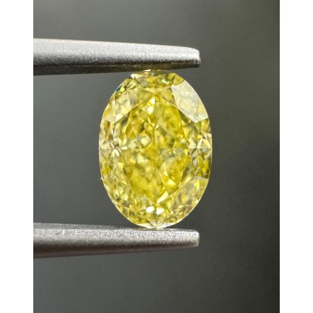 Diament o barwie fantazyjnej szlif owalny, 0.82ct, VVS1, Fancy Intense Yellow, GIA 7488259553