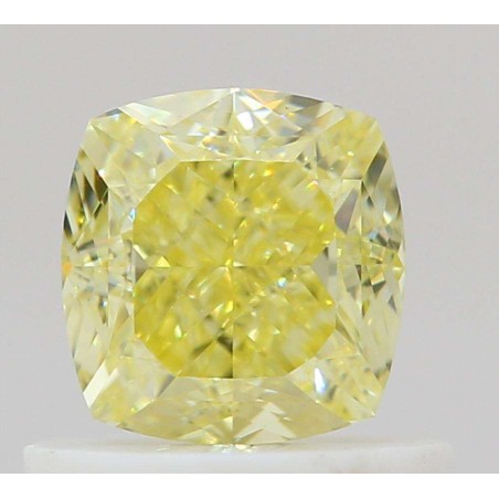 Diament o barwie fantazyjnej szlif poduszkowy brylantowy, 0.76ct, VVS1, Fancy Yellow, GIA 1497095538