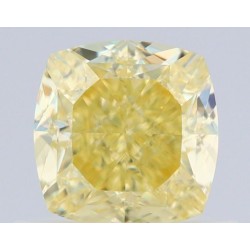Diament o barwie fantazyjnej szlif poduszkowy brylantowy, 0.74ct, VVS1, Fancy Yellow, GIA 7526530098