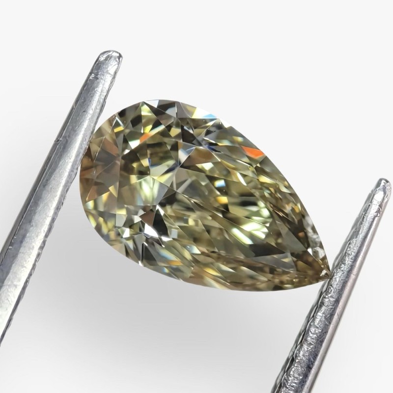 Diament o barwie fantazyjnej szlif gruszkowy, 1.5ct, SI2, Fancy Dark Brown Greenish Yellow, GIA 1393535618 Diament o barwie fantazyjnej szlif gruszkowy, 1.5ct, SI2, Fancy Dark Brown Greenish Yellow, GIA 1393535618