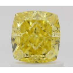 Diament o barwie fantazyjnej szlif poduszkowy brylantowy, 1.15ct, VS1, Fancy Vivid Yellow, GIA 6481337881